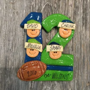 12th Man Family Seahawks Christmas Ornament