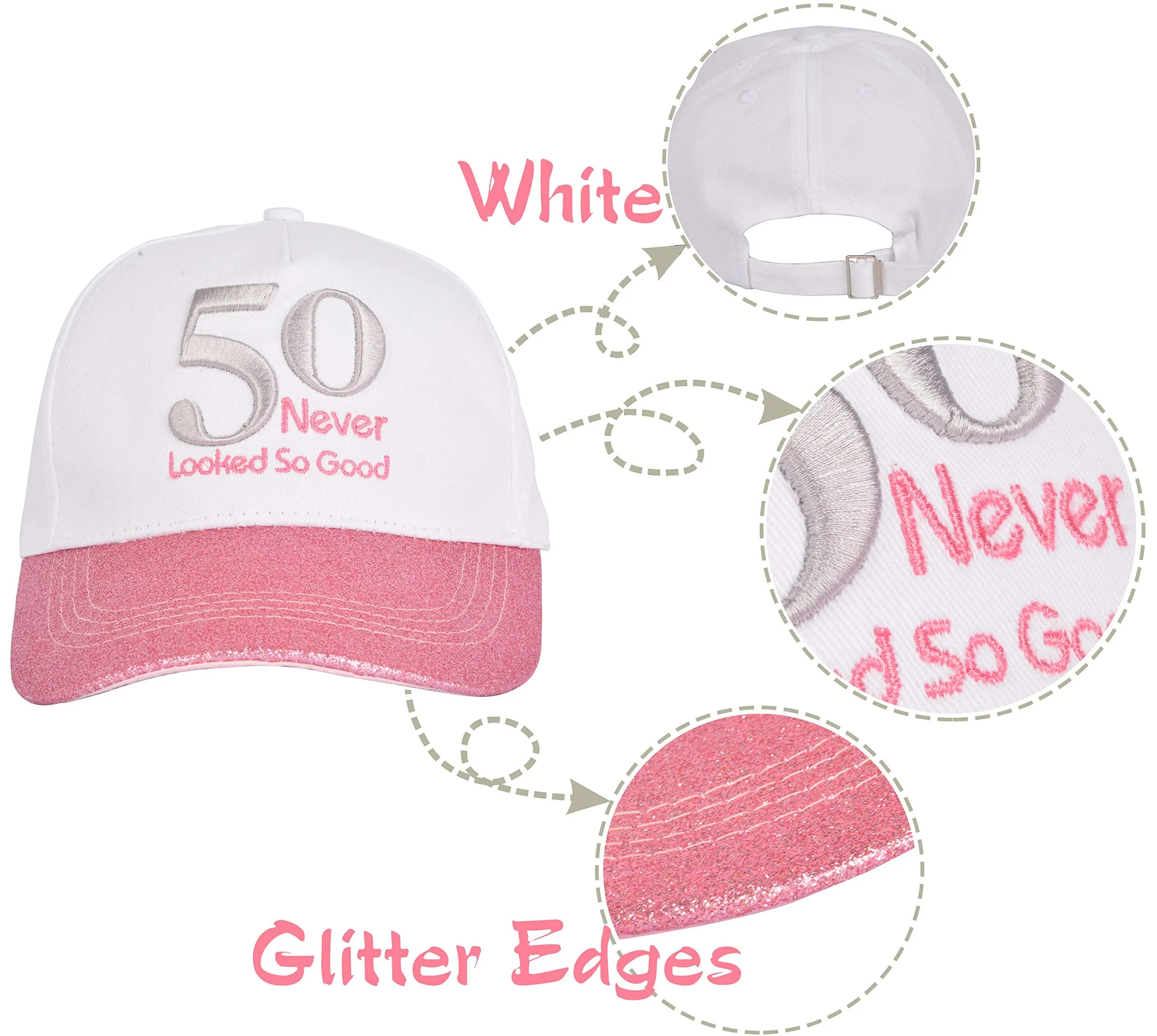 50th Birthday Gifts for Women, 50th Birthday Sash and Hat for Women, 50th Birthday