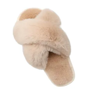 BEIGE OPEN-FLUFF SLIPPER