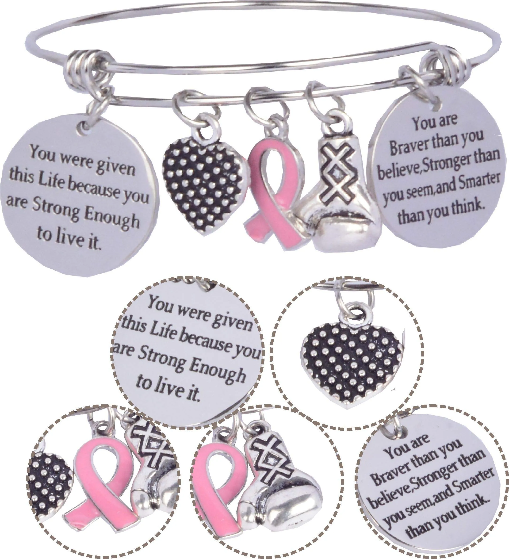 Breast Cancer Survivor Gifts for Women, Breast Cancer Pink Ribbon Keychain, Breast Cancer