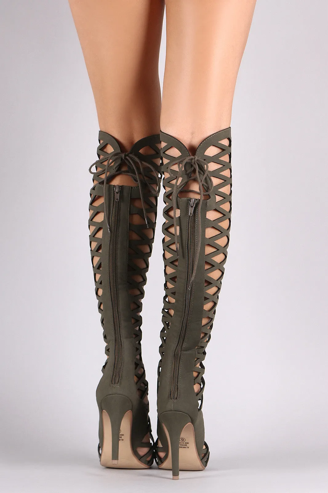 Bythe - Speed Limit 98 Caged Cutout Lace-Up Boots