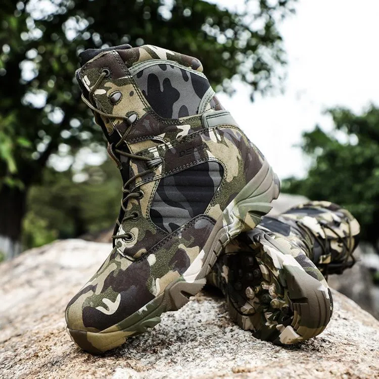 Camouflage Men Work Boots/Tactical Military Heavy Duty Ankle Boots Men