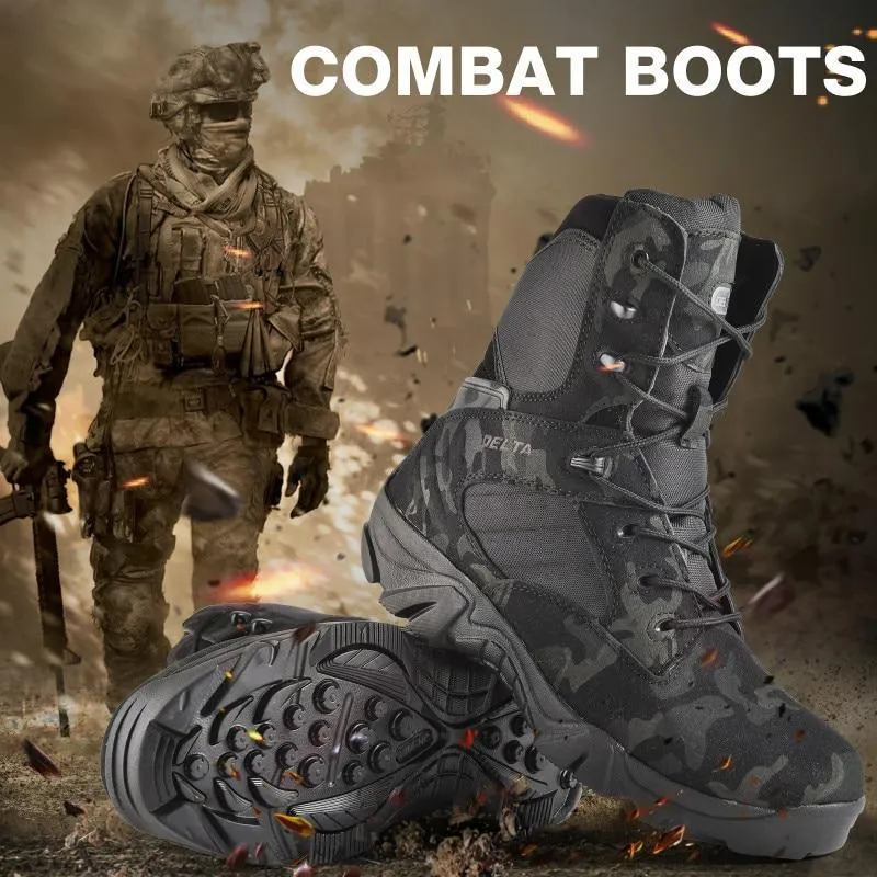 Camouflage Men Work Boots/Tactical Military Heavy Duty Ankle Boots Men