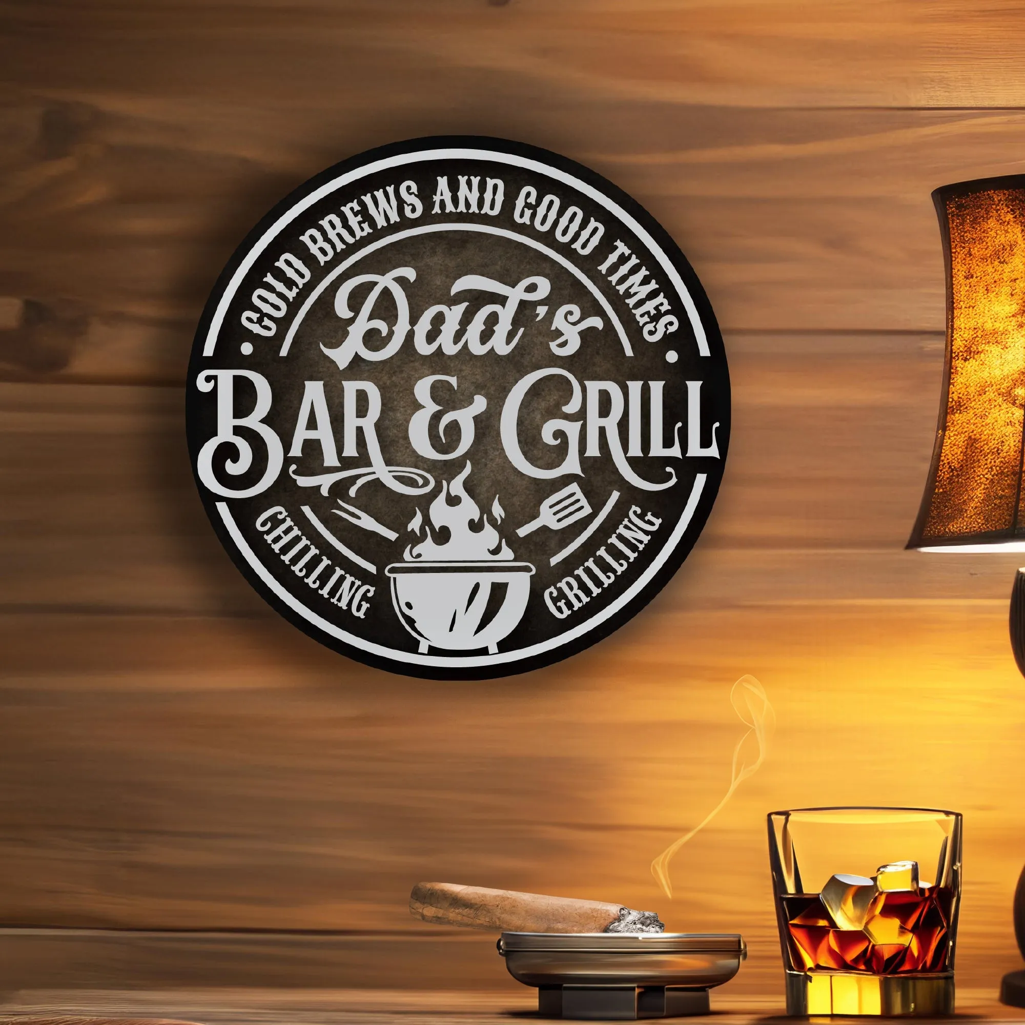 Dad's Bar & Grill Metal Sign