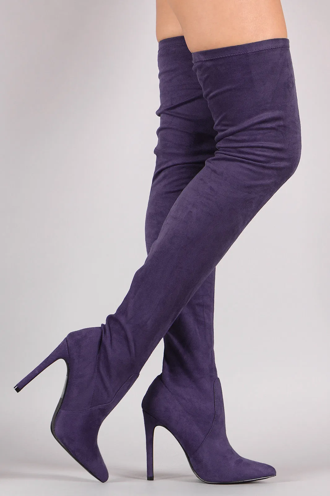 Eria -  Stiletto Suede Over-The-Knee Boots