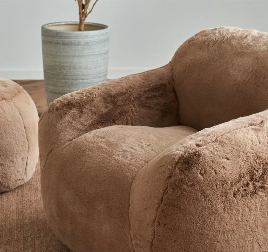 Faux Fur Cozy Chair Range Taupe