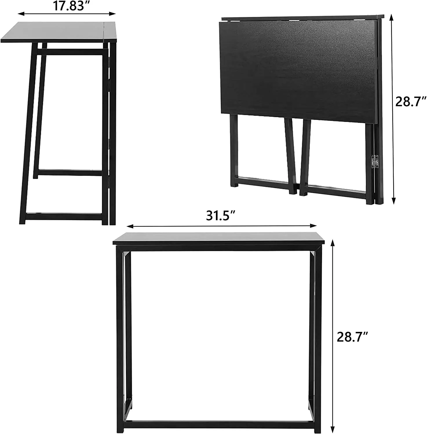 Folding Desk No-Assembly Small Computer Table Sturdy for Home Office Work