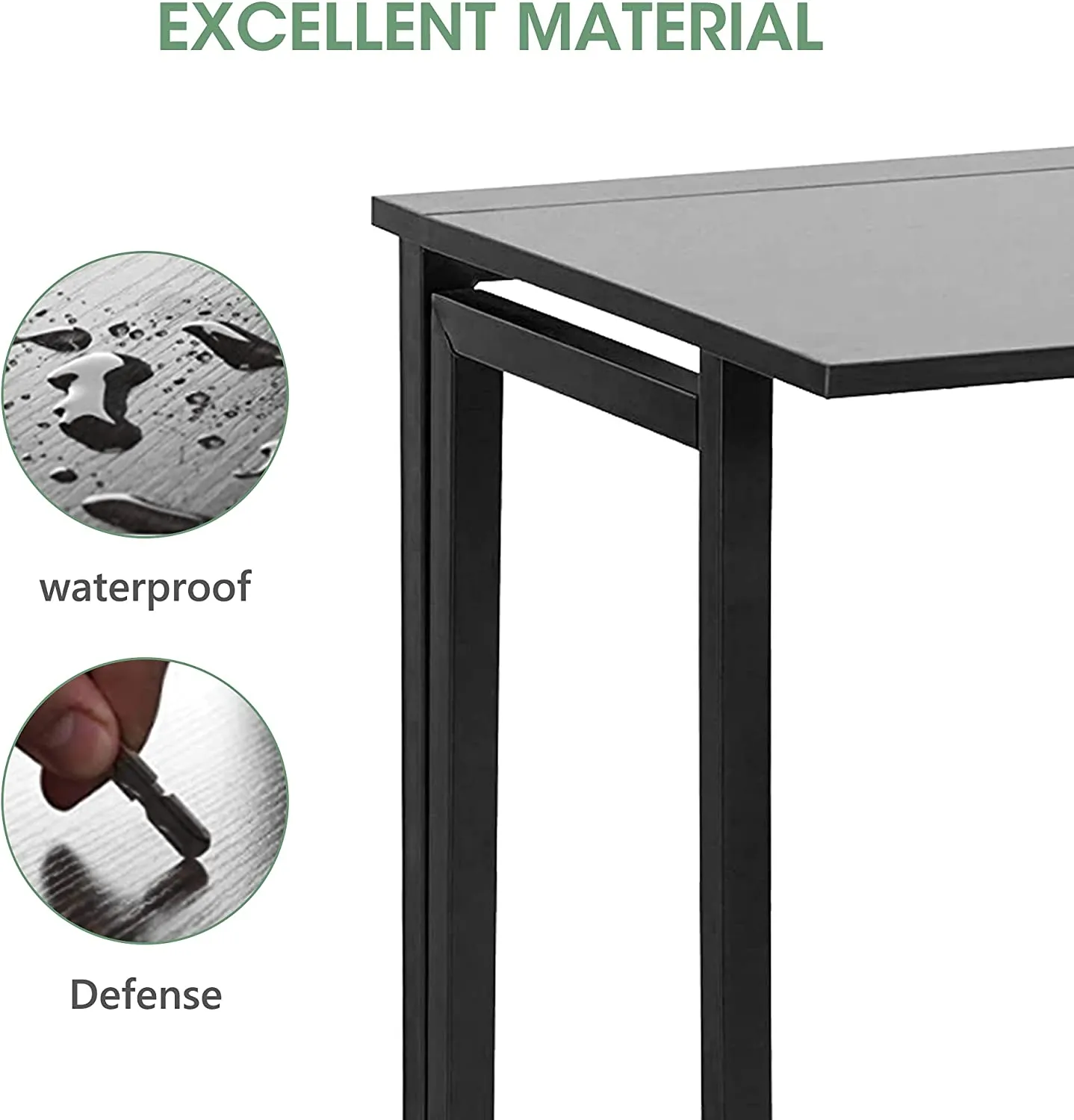 Folding Desk No-Assembly Small Computer Table Sturdy for Home Office Work