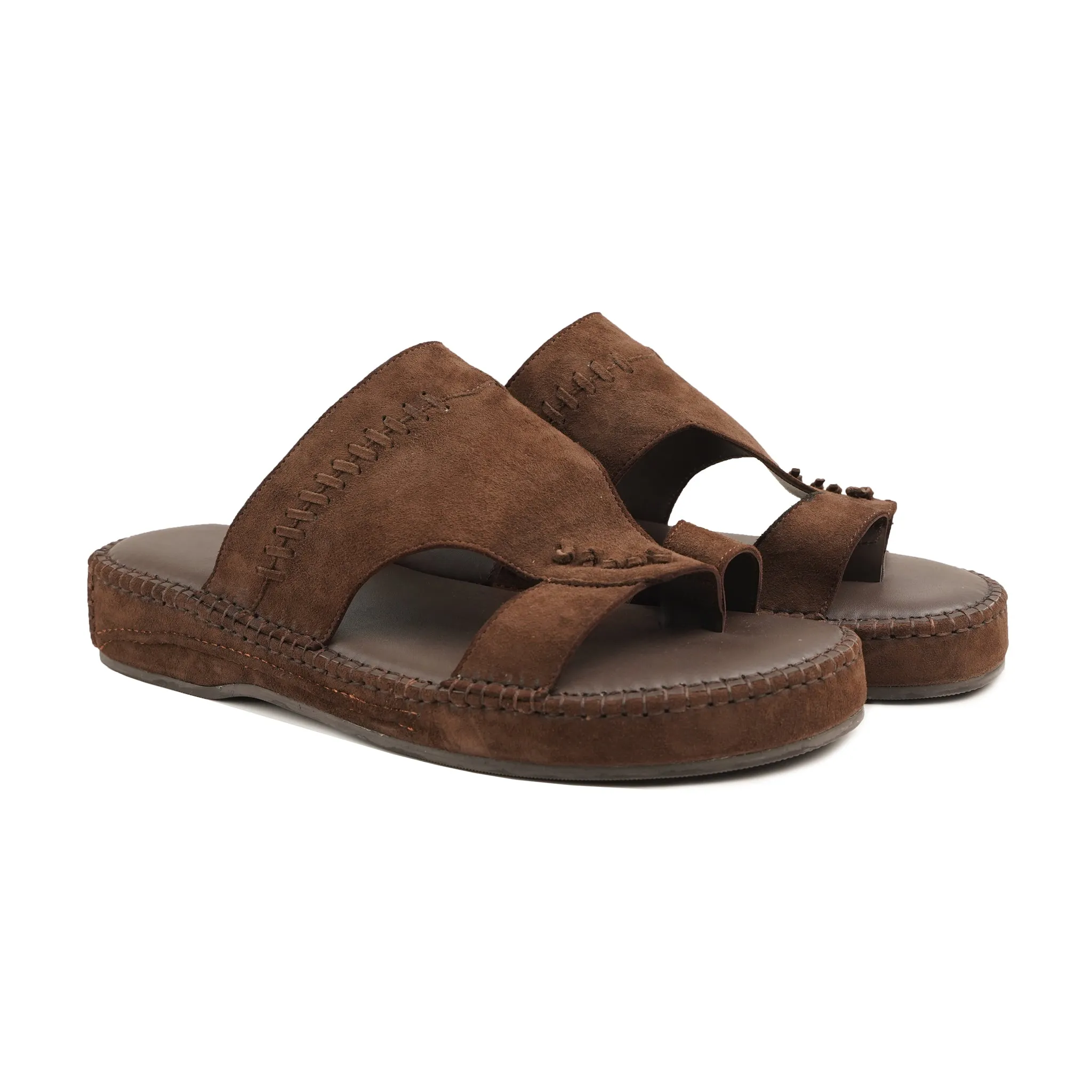 Getsy - Men's Dark Brown Kid Suede Slipper