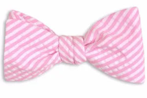 Hot Pink Seersucker Stripe Bow Tie