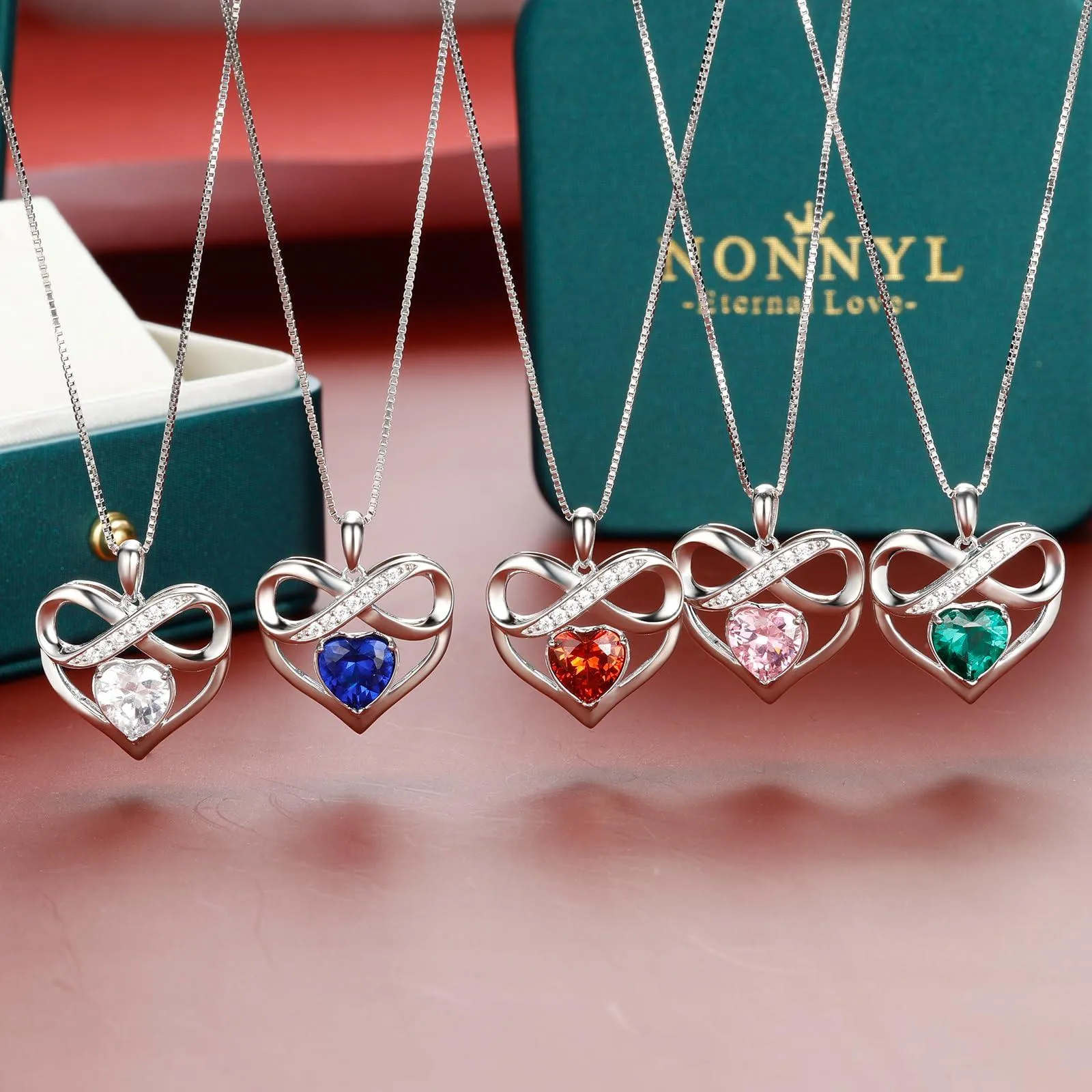 Infinity Love Heart Necklace Mother's day