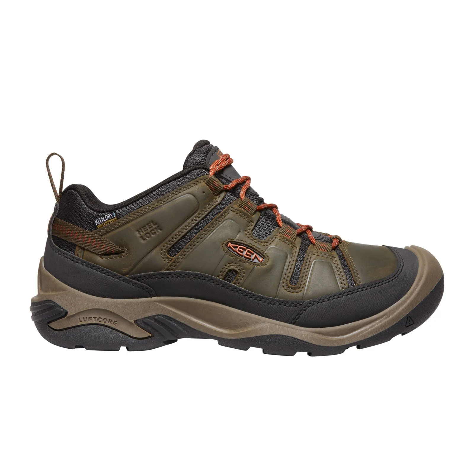 Keen Circadia Waterproof Hiking Shoe (Men) - Black Olive/Potters Clay