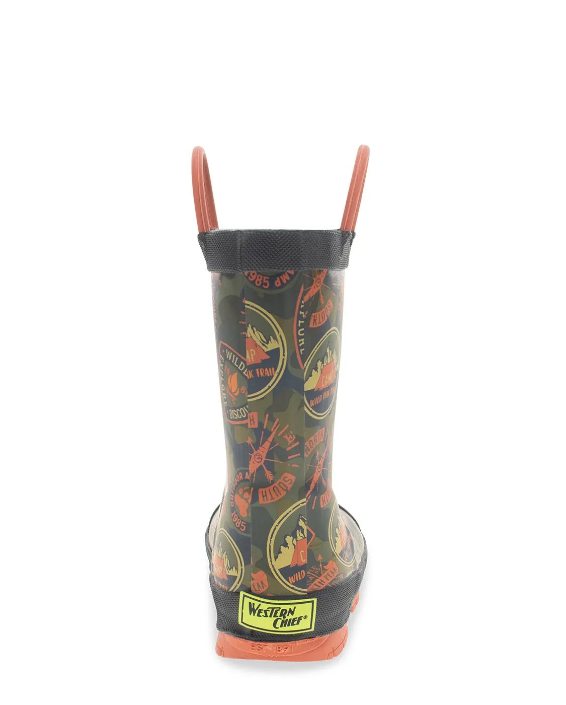 Kids Adventure Patch Rain Boot - Olive