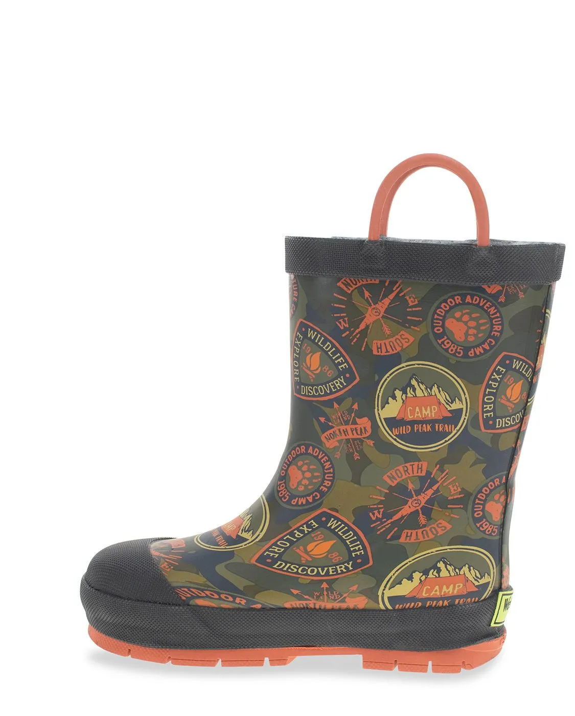 Kids Adventure Patch Rain Boot - Olive