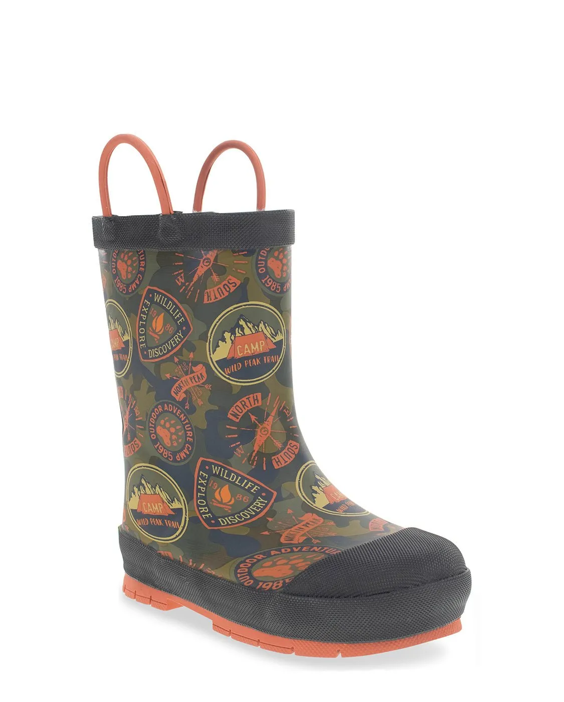 Kids Adventure Patch Rain Boot - Olive