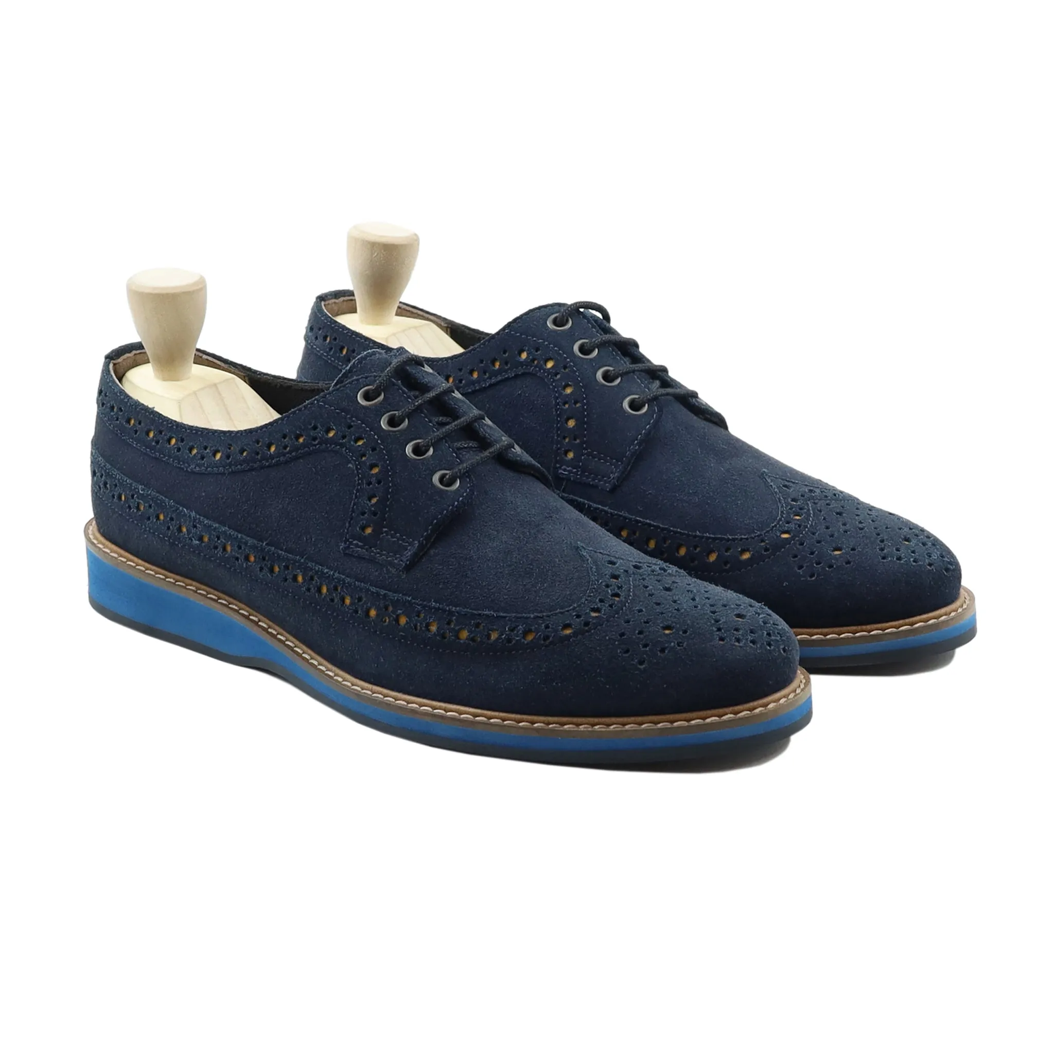 Killen - Men's Navy Blue Kid Suede Derby Shoe