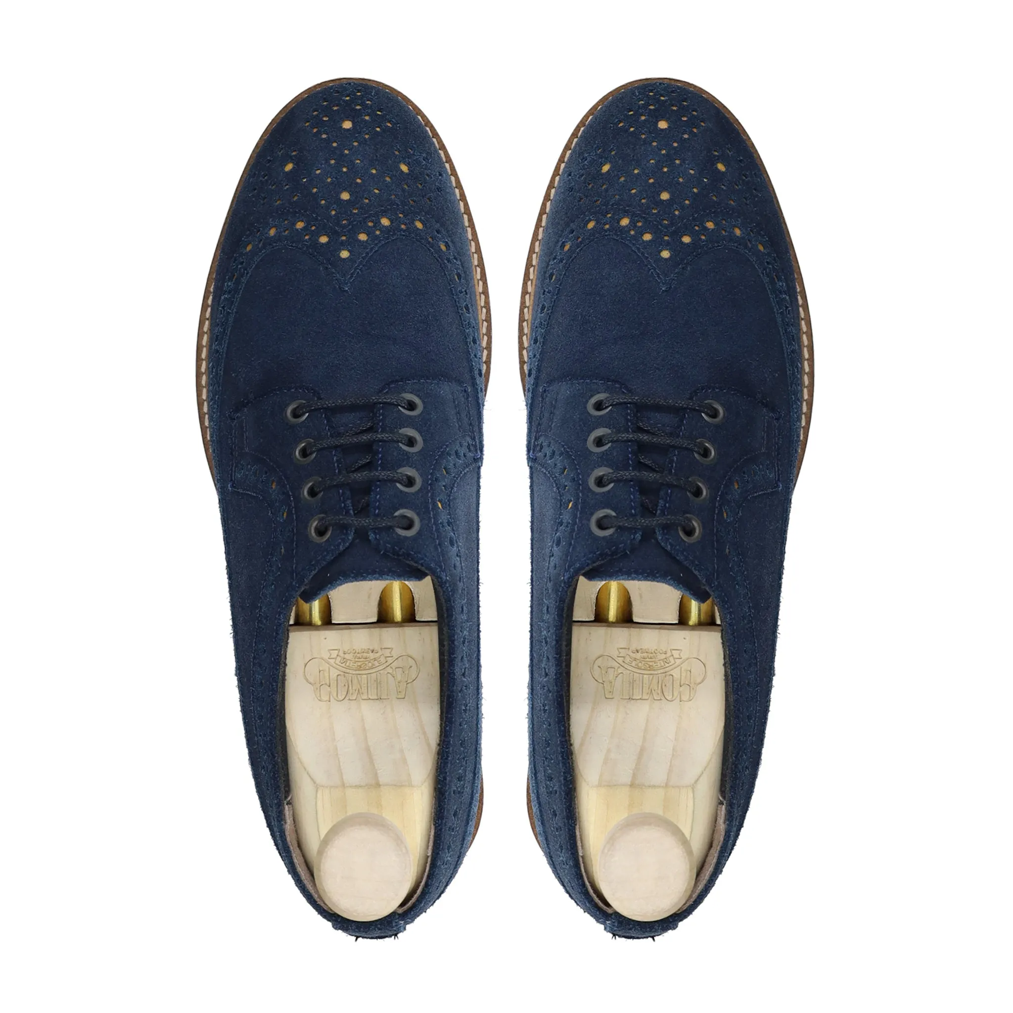 Killen - Men's Navy Blue Kid Suede Derby Shoe