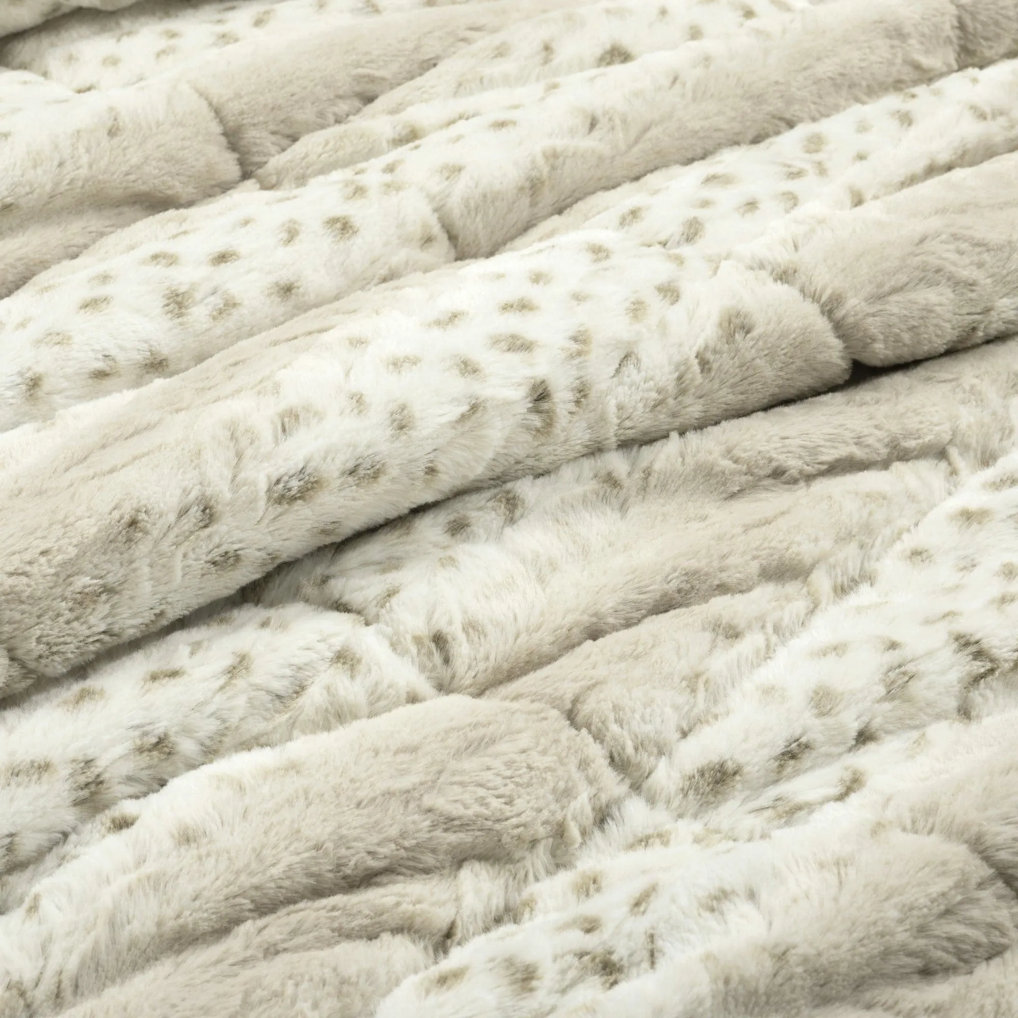 Leopard Textured Faux Fur Comforter 3 Piece Set