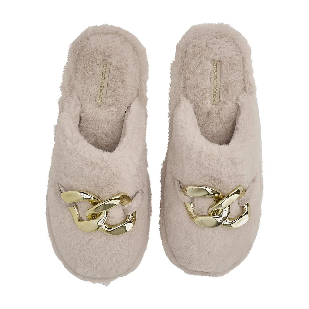 Luxe Mule Slippers -Taupe