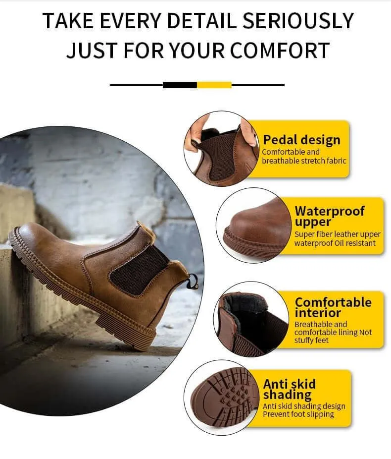 Men's Leather Work Boots - Indestructible!