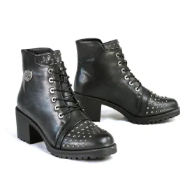 Milwaukee Leather MBL9426 Women's Distress Black Rocker Fashion Boots