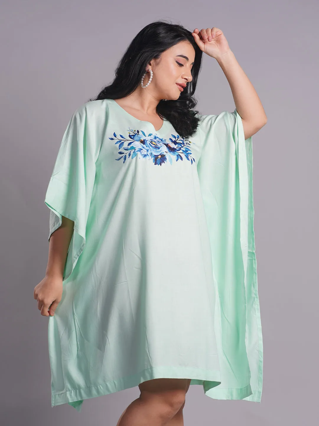 Mint Rayon Kaftan - Florita