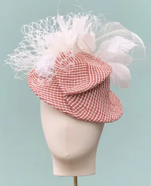 Nikki Fascinator in Red and White