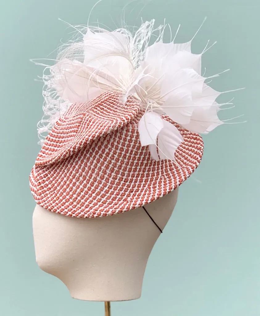 Nikki Fascinator in Red and White