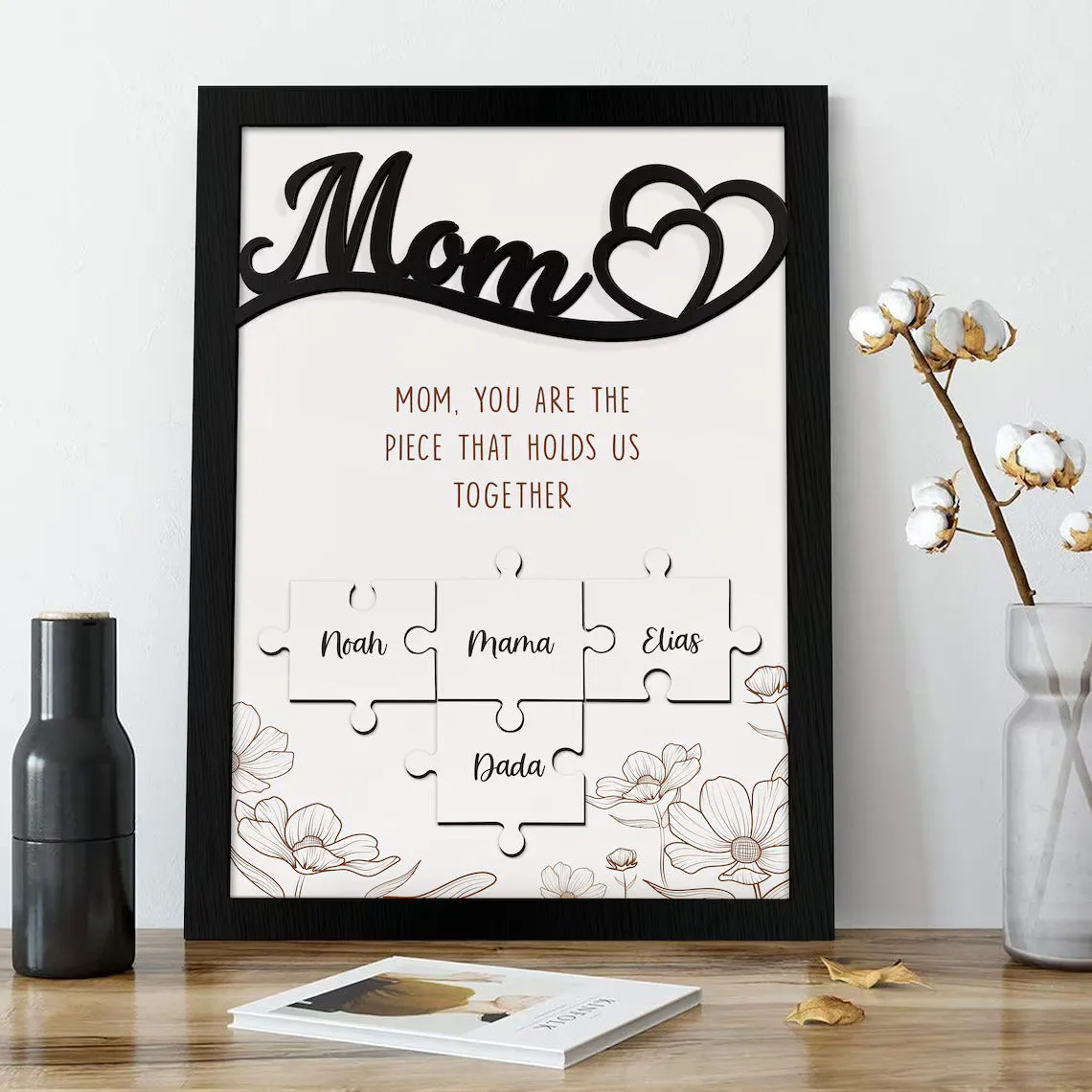 Personalized Mom Kids Names Puzzle Sign, Unique gifts for mom, Gifts for mothers MS03