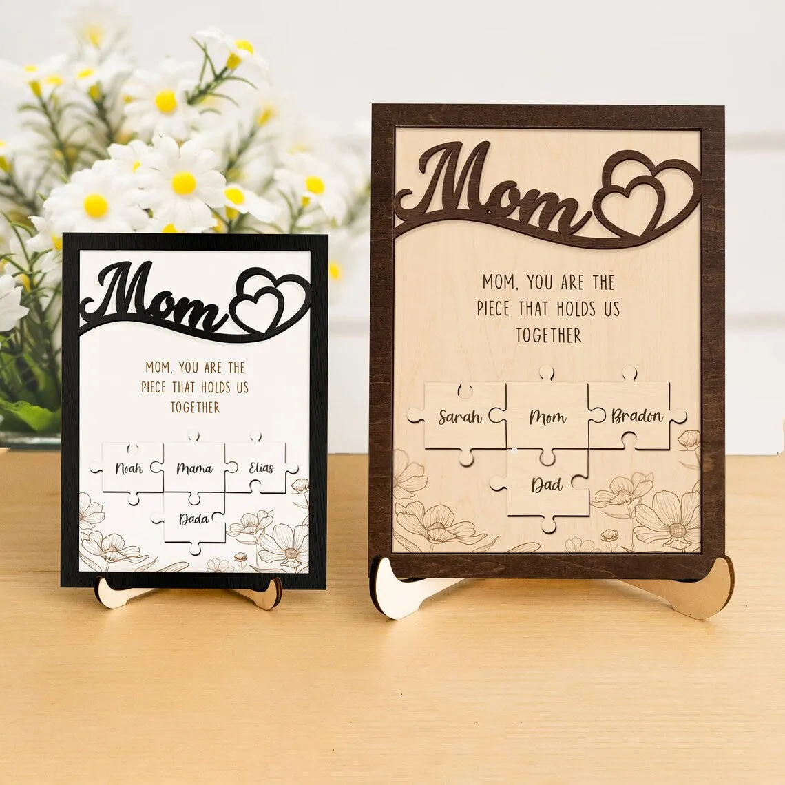 Personalized Mom Kids Names Puzzle Sign, Unique gifts for mom, Gifts for mothers MS03