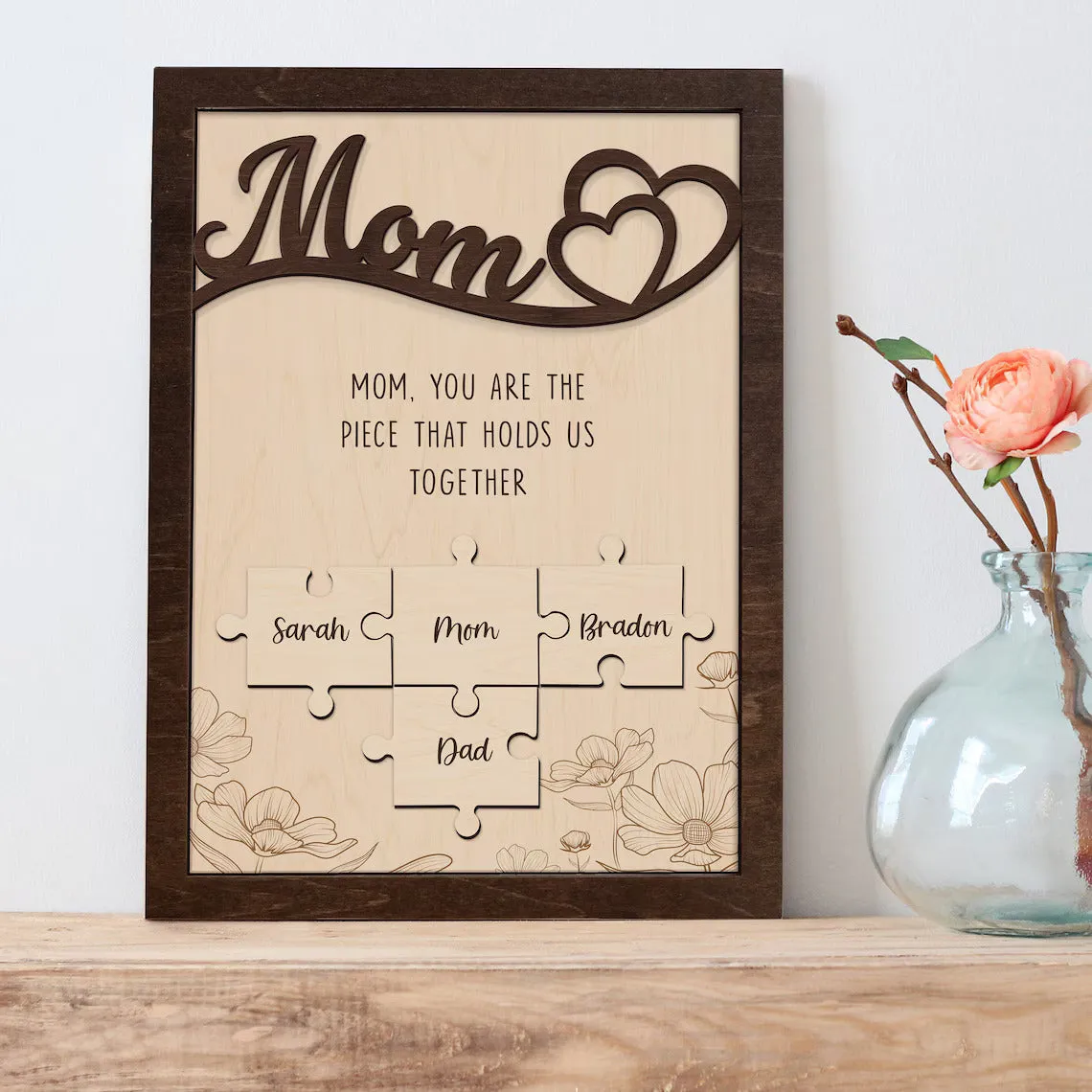 Personalized Mom Kids Names Puzzle Sign, Unique gifts for mom, Gifts for mothers MS03