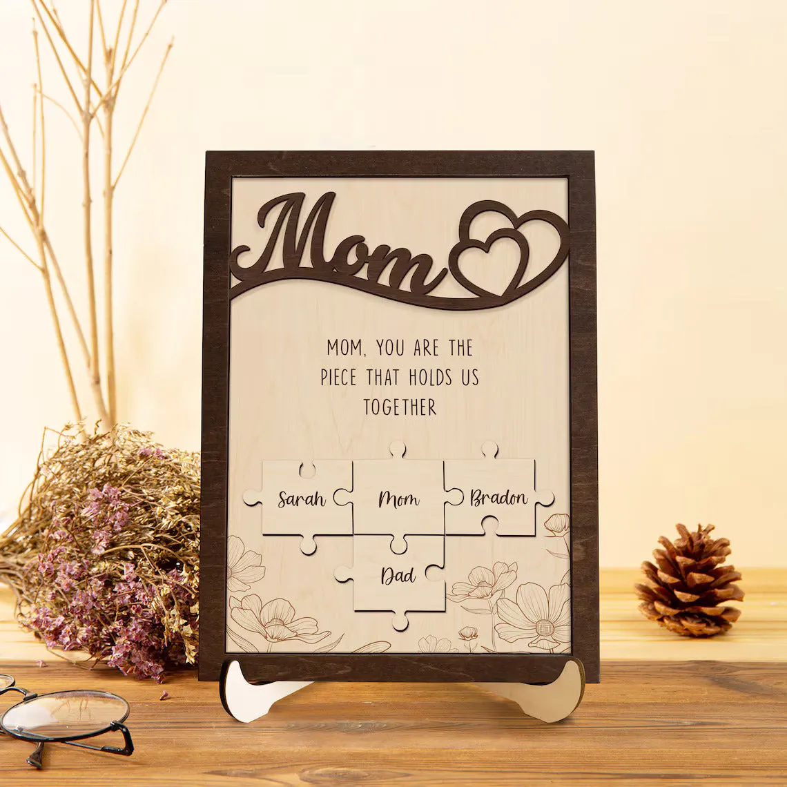 Personalized Mom Kids Names Puzzle Sign, Unique gifts for mom, Gifts for mothers MS03