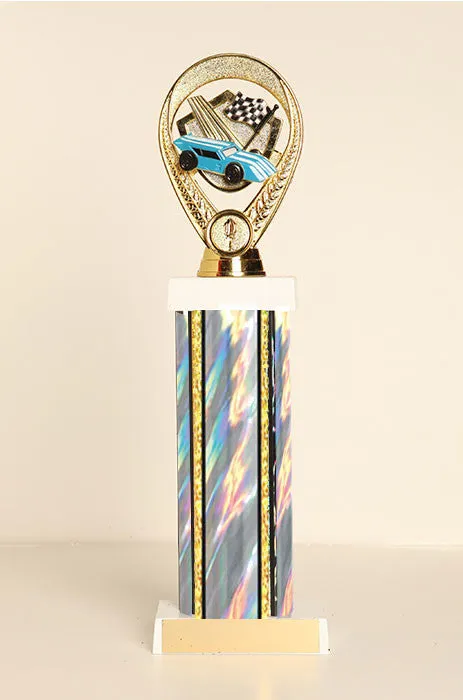 Racecar / Pinewood Derby Square Column Trophy