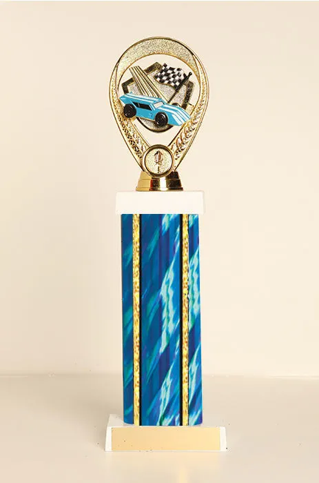 Racecar / Pinewood Derby Square Column Trophy