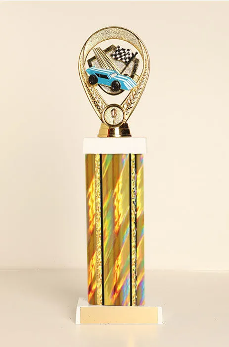 Racecar / Pinewood Derby Square Column Trophy