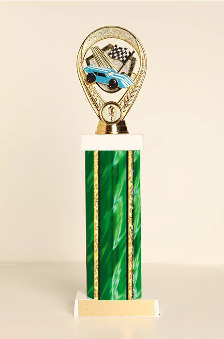 Racecar / Pinewood Derby Square Column Trophy