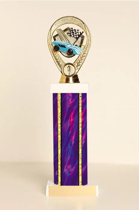 Racecar / Pinewood Derby Square Column Trophy