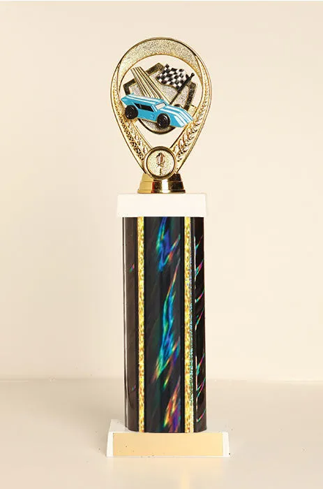 Racecar / Pinewood Derby Square Column Trophy