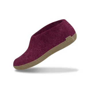 Shoe with leather sole - Cranberry