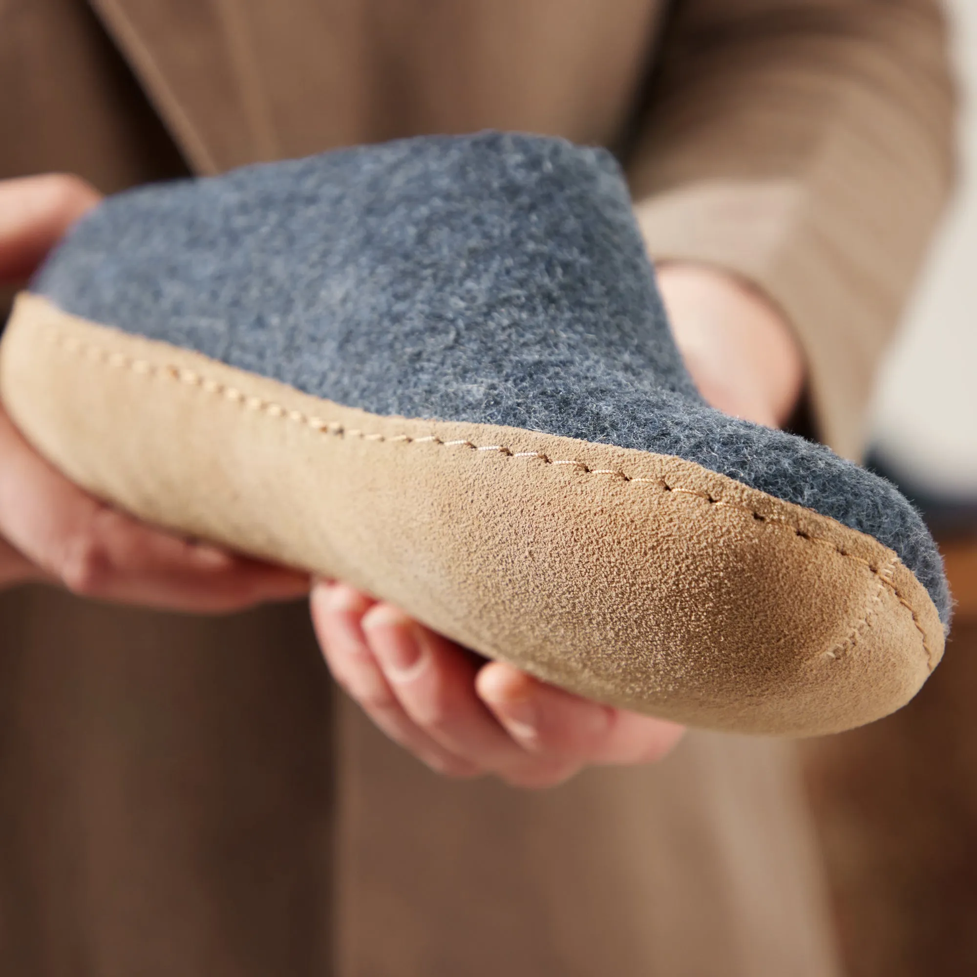 Slip-on with leather sole - Denim