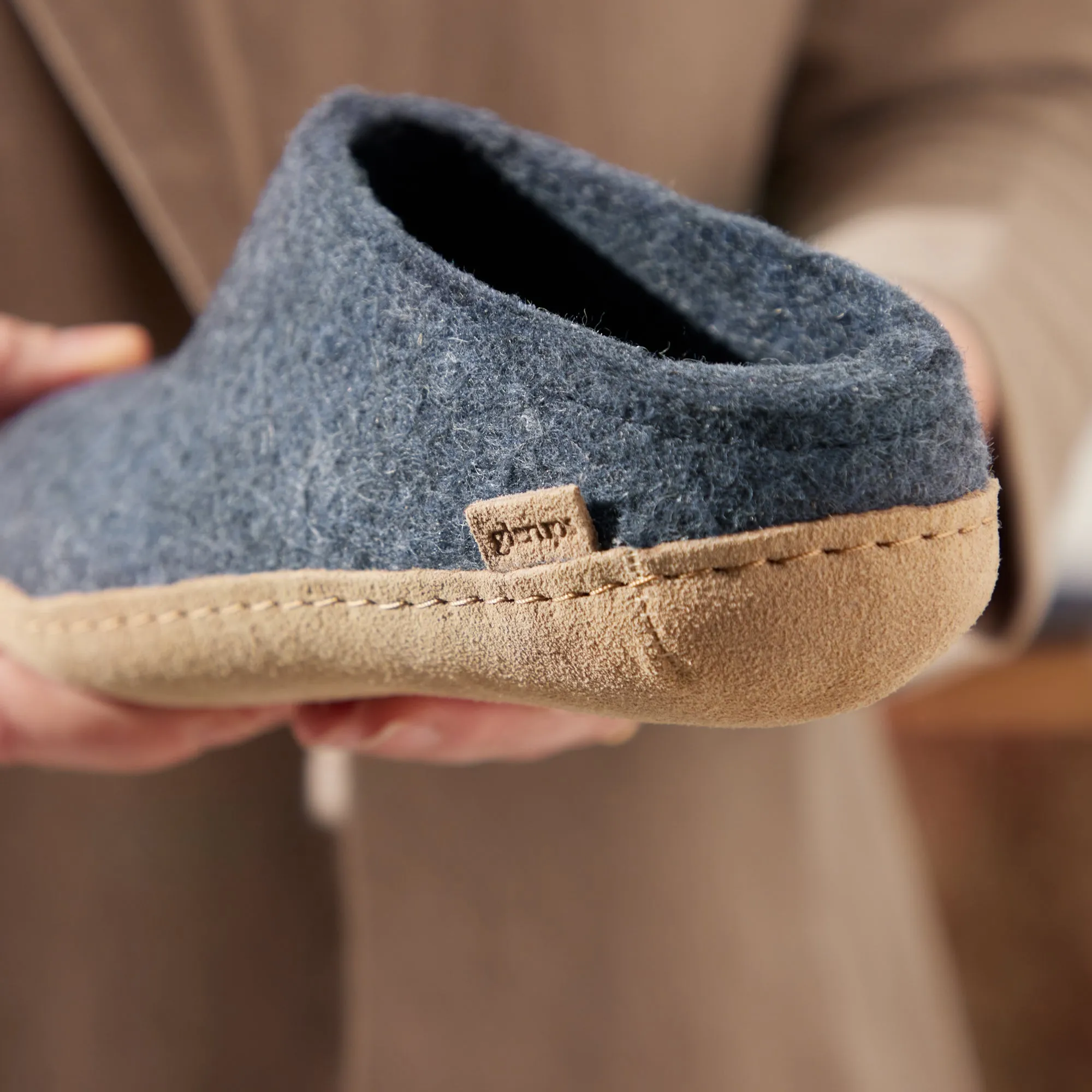 Slip-on with leather sole - Denim