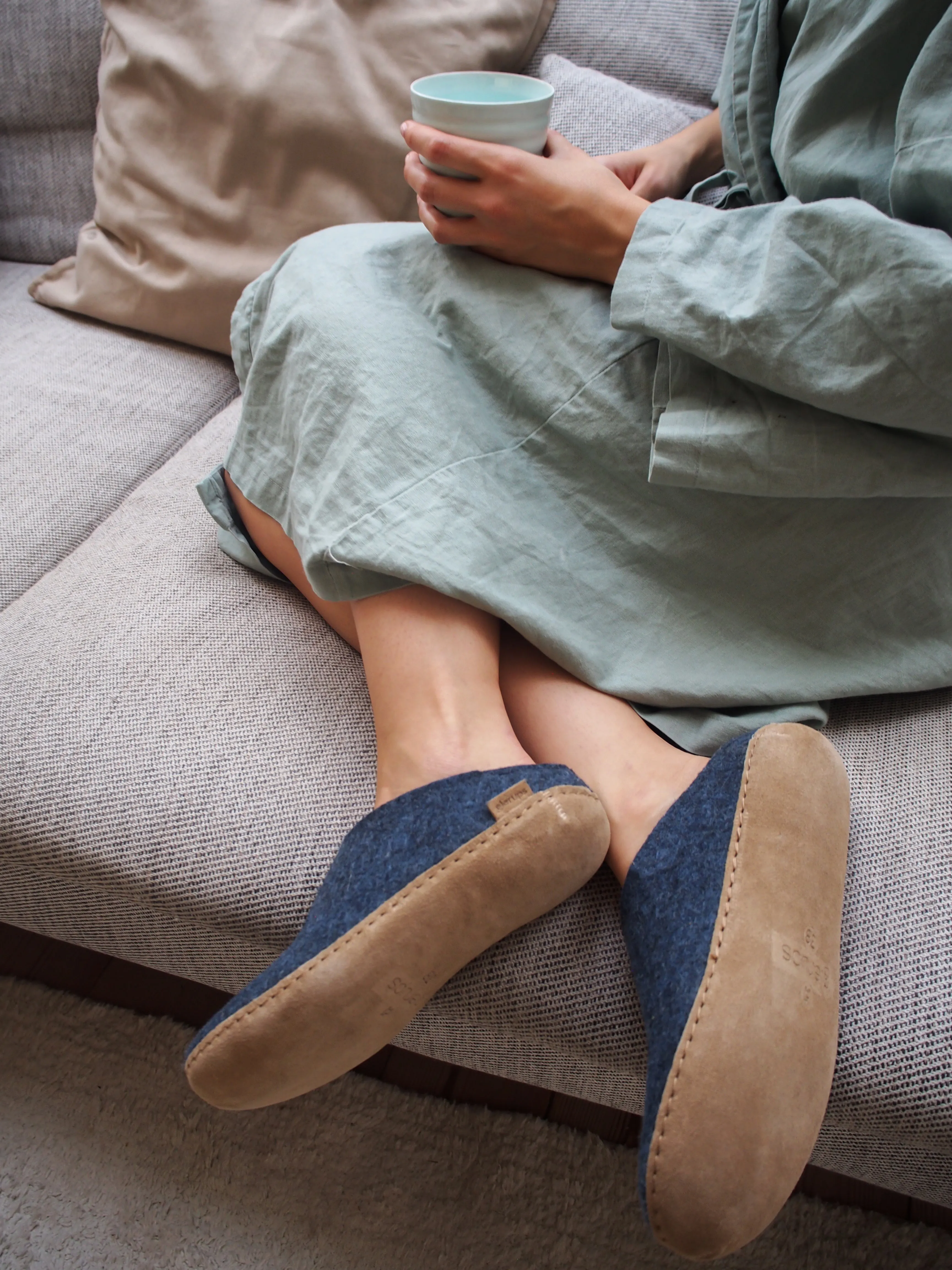 Slip-on with leather sole - Denim