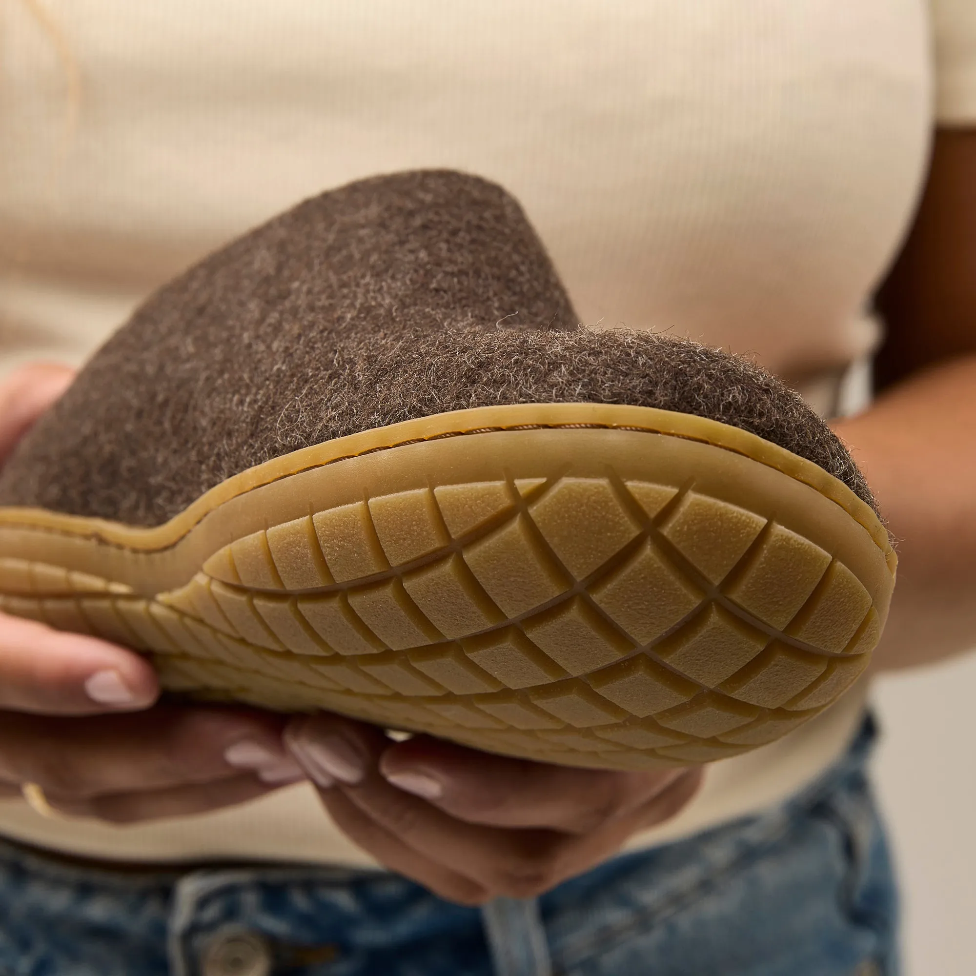 Slip-on with natural rubber sole - honey - Nature brown