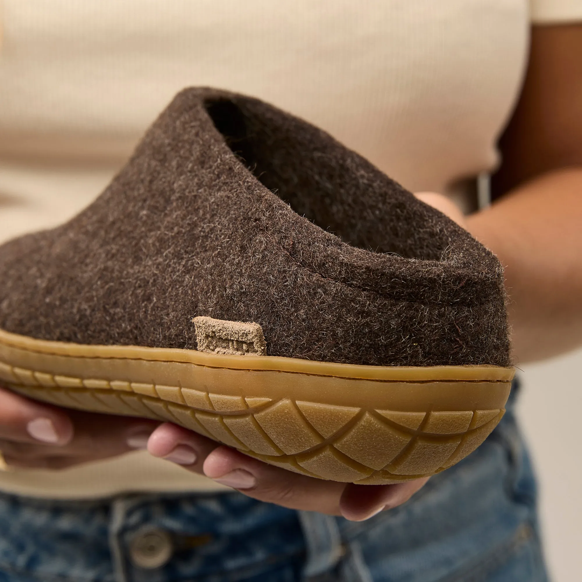 Slip-on with natural rubber sole - honey - Nature brown