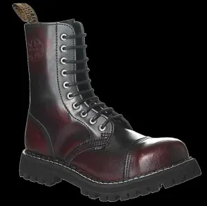 STEEL - 10 Eyelet Burgundy Steel-Toe Boot