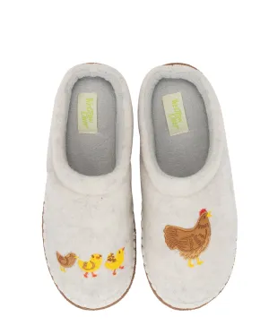 Women's Chicken Family Slipper - Beige