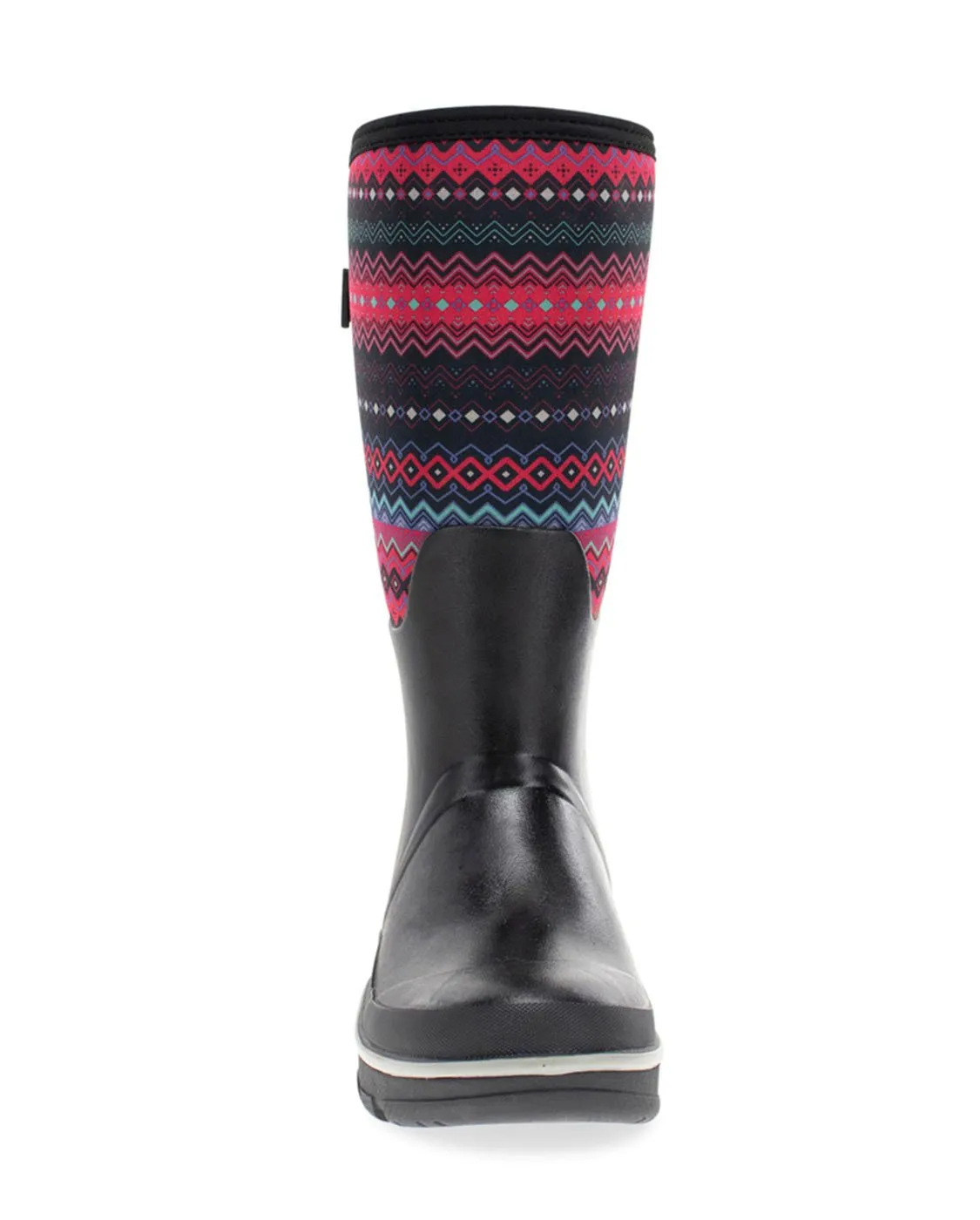 Women's Fair Isle Wide Calf Neoprene Cold Weather Boot - Black