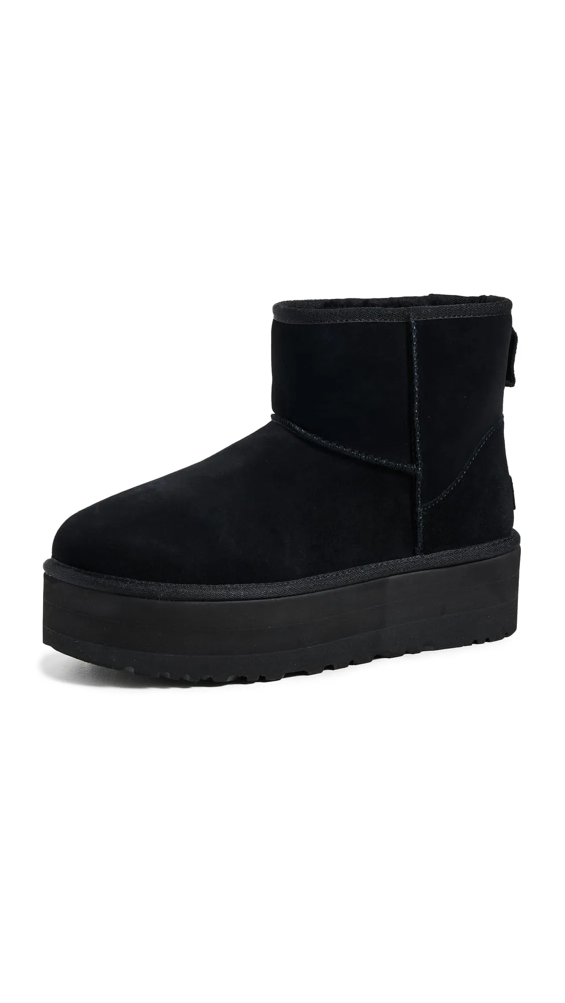 Women's Shoes UGG CLASSIC MINI PLATFORM Sheepskin Ankle Boots 1134991 BLACK